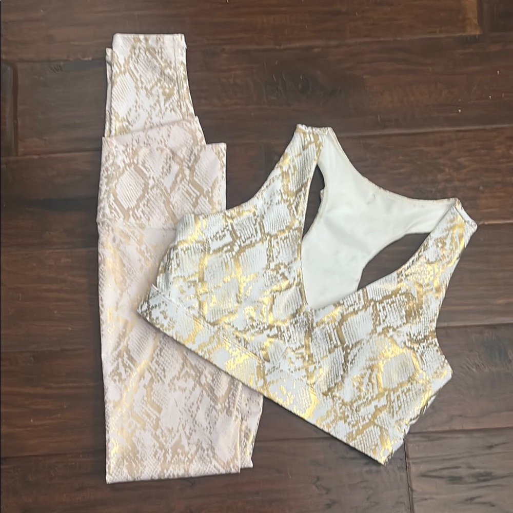 Fabletics Snakeskin Print Activewear Set - image 1